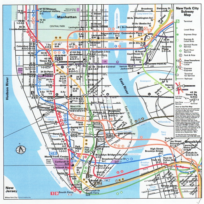 nyc manhattan subway map. Lower Manhattan